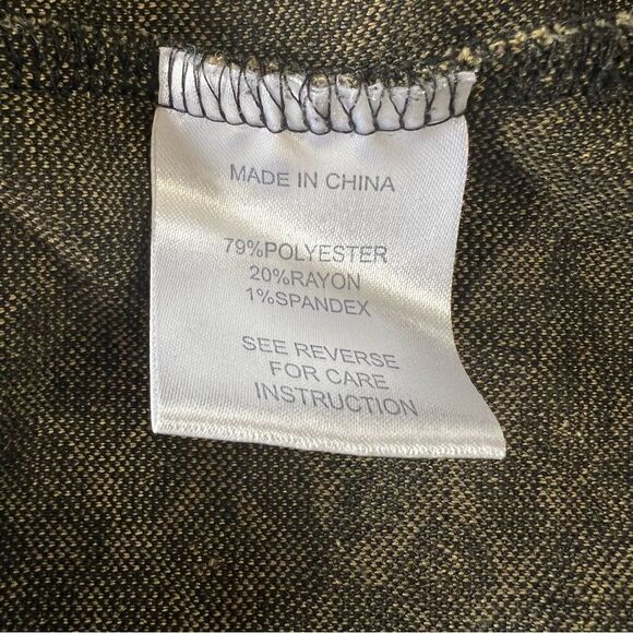 Tyler Boe Cowl Neck‎ Front Pocket Geometric Black/Gold Print Dress - L - Picture 9 of 11